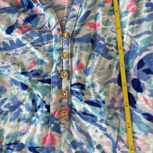 Lily Pulitzer Essie Tank Top Blue Pink Shirt Blouse Womens Size XS Summer Beach - Picture 6 of 9